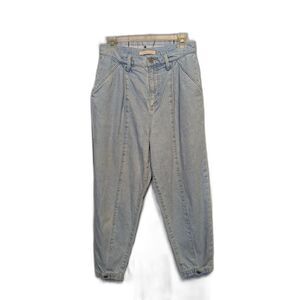 BCBGMAXAZRIA Snap-Vent Light Wash Denim Jeans Size 27" Waist Model Off-Duty Y2K